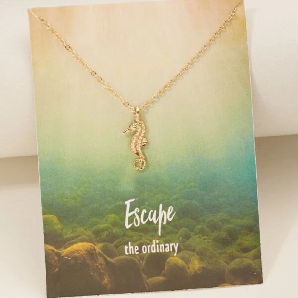Seahorse Charm Golden Necklace